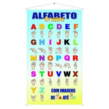 Imagem de Banner Didático Alfabeto Sinais Em Libras Ilustrado - OC Shop