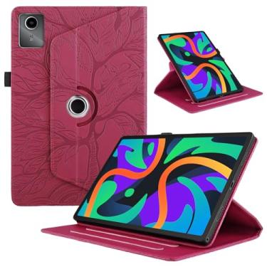 Imagem de TIPOYOROO Capa giratória para Lenovo Tab M11 11 polegadas 2024 (TB330FU) couro PU rotação de 360° capa multi-ângulo leve suporte flip giratório com suporte de caneta - vermelho