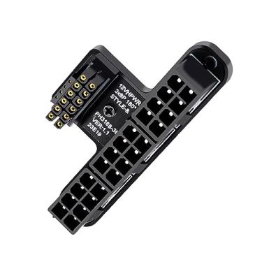 Imagem de xiwai Conector ATX3.0 GPU PCI-E 5.0, ângulo de 90 graus para cima 12V HPWR Power Modular para Três ATX 8P Adaptador para placa gráfica 4080 5090TI 12+4P