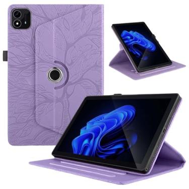Imagem de TIPOYOROO Capa giratória para Lenovo Tab M11 Plus/Lenovo Tab K11 Plus 11,45 polegadas 2024 capa protetora de couro PU leve com suporte para cartão - roxo