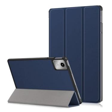 Imagem de Xuanbeier Capa para Lenovo Tab M11 TB330FU 11 polegadas 2024, capa protetora inteligente fina para Lenovo Tab M11 TB330FU/Pad 2024 TB331FC com função despertar/hibernar automática, azul marinho