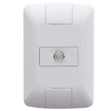 Imagem de Conjunto 4x2 1 Tomada TV/SAT Coaxial Branco ARIA TRAMONTINA