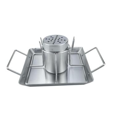 Imagem de IEUDNS Suporte para assar frango em lata de cerveja, suporte de aço inoxidável reutilizável para grelha, forno, assadeira antiferrugem para cozinha ao ar