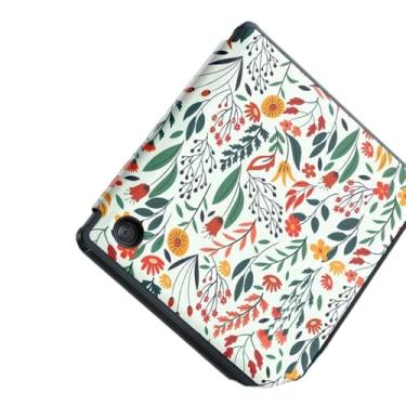 Imagem de Capa com suporte para 17.8 cm Kobo Libra Color 2024, capa fina de couro PU premium para leitor de cor Kobo Libra, suporta hibernação automática (flor, cor libra 7 2024)