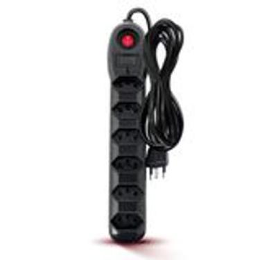 Imagem de Filtro de linha 6 tomadas pp 3x0,75  comprimento 3 metros 255 preto - 