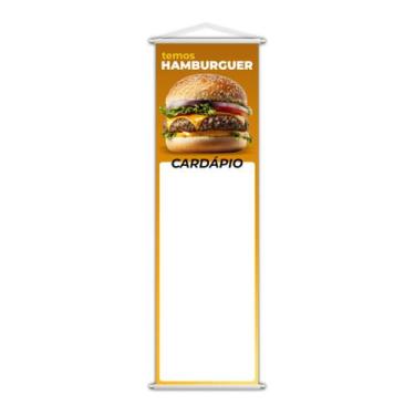 Imagem de Banner Temos Hambúrguer Cardápio Fundo Branco 100x30cm - PlimShop