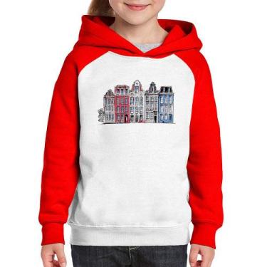 Imagem de Moletom Infantil Amsterdam - Foca na Moda, Branco, Vermelho, 12