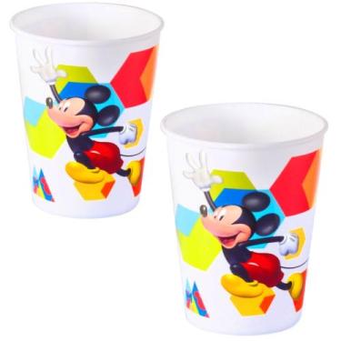 Imagem de Kit 2 Copos Mickey 320ml Lembrancinha Infantil Plasutil