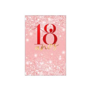Imagem de Painel De Festa Vertical 1,50 x 2,20 - 18 Anos Efeito Glitter Vermelho