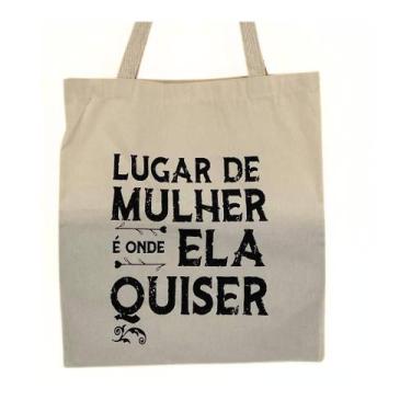 Imagem de Bolsa Ecobag  100% algodão estampa LUGAR DE MULHER - CARIOCA MAIS