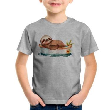 Imagem de Camiseta Infantil Ursinho Panda Relaxando Na Piscina - Foca na Moda, C