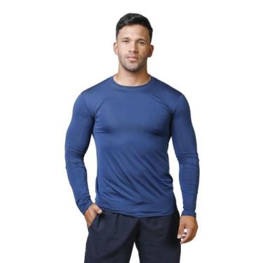 Imagem de Camiseta Térmica de Manga Longa UV+50 Slim Fit Unissex para Moda Praia