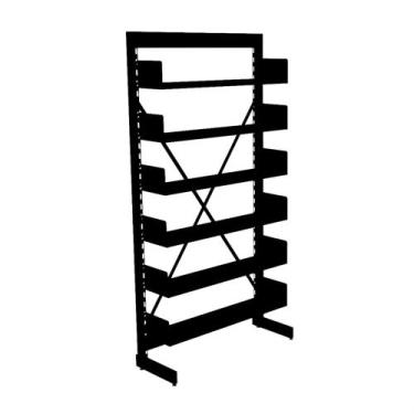 Imagem de Estante Para Biblioteca Simples Pandin 2,30 m Preto