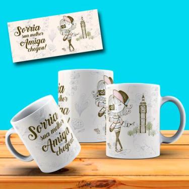 Imagem de Caneca Dia Do Amigo Amigos Sorria Sua Melhor Amiga Chegou Presente Esp