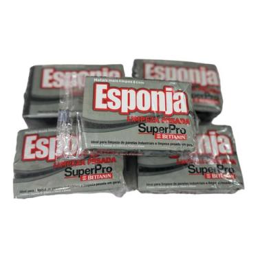 Imagem de Kit C/5 Esponja Dupla Face Grelha Espeto Coifa Chapa Limpeza Pesada Su