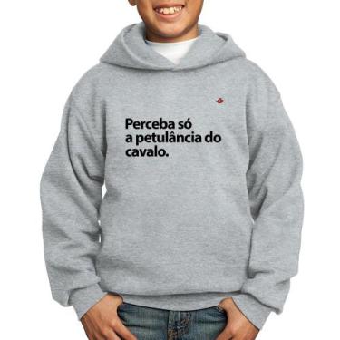 Imagem de Moletom Infantil Perceba só a petulância do cavalo - Foca na Moda, Cin