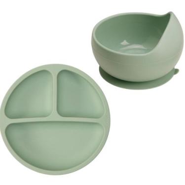Imagem de Kit Pratinho C/ Divisórias E Bowl Com Ventosa Em Silicone BLW Bebê Ver
