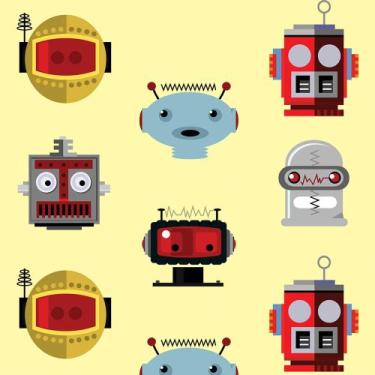 Imagem de Papel de Parede Adesivo Autocolante Vinil Infantil Robótica Robos Cart