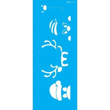 Imagem de Stencil Opa 17 x 42 cm - Rena com Gorro - 3017 - Opa Criando Arte