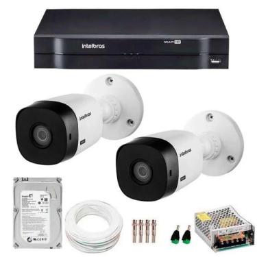 Imagem de Kit CFTV Intelbras 2 Câmeras HD 720P VHC 1120 B Infravermelho 20 m DVR