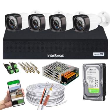 Imagem de Kit 4 Cam 1080P 2MP Fullhd Dvr Mhdx 3004-C Full Hd C/ Hd - Intelbras