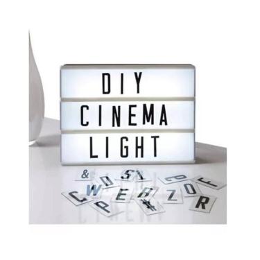 Imagem de Luminária Light Box A4 + 96 Letras Slides A Pilha E Cabo Usb