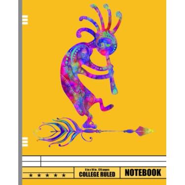 Imagem de Native American Kokopelli With Feather Notebook: Native American Themed, College Ruled, 8" x 10", 120 pages - Made for Students of all Kinds