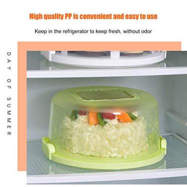 Imagem de Capa para Porta Bolo Suporte para Bolo Prato de Servir Sobremesa Com Tampa para Festas Eventos Reuniões Porta Cupcake Transparente Exibição de Tortas Com Base (Verde)