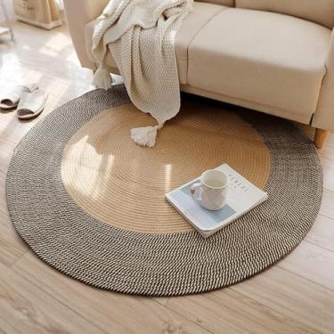Imagem de Tapetes redondos tecidos à mão, sala de estar, quarto, estudo, computador, cadeira, almofada, tapete redondo, elevador, cesta, cadeira giratória, tapete de mesa de centro (10 cm redondo)