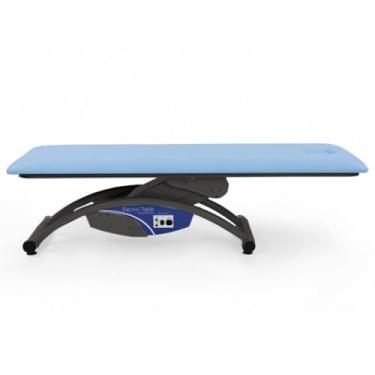 Imagem de Maca Elétrica com Orifício para o Rosto e Regulagem de Altura Base Preta - Arktus - Azul Claro