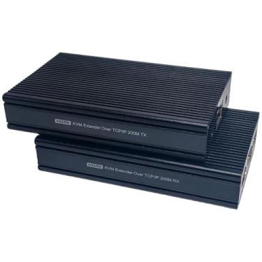 Imagem de KAIVMAN Extensor HDMI KVM USB sobre cabo Cat5e/6 de até 200 m/656 pés - Extensor Ethernet HDMI 1080P Balun suporta controle remoto IR, controle de mouse com teclado USB 2.0, modo um para um/muitos