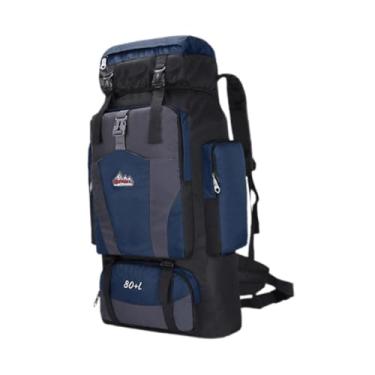 Imagem de Generic Mochila de caminhada Mochila de acampamento para homens e mulheres Mochila de viagem versátil de grande capacidade 80L para mochilas e passeios ao ar, Azul Escuro
