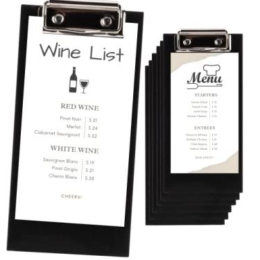 Imagem de Olbia 10-Pack Wood Check Presenters for Restaurants, Server Book, Menu Holder for Cafes, Wooden Clip Board, Cute Waitress Book Organizer, Server Note Pads, Guest Check Book 8" x 4" (Black)