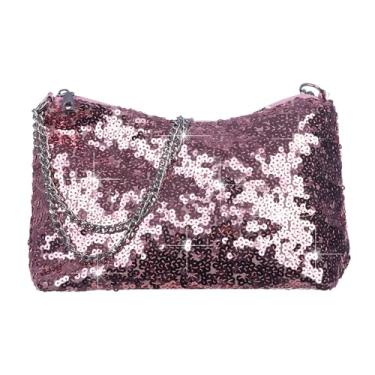Imagem de Octwine Shinny Bolsa de Lantejoula Bolsa Balde Bolsa Bolsa de Ombro Rosa Bolsa de Festa de Formatura Bolsa Transversal para Mulheres, rosa