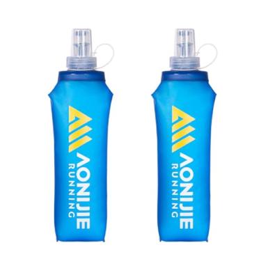 Imagem de YAPJEB Garrafa de água de silicone macio, dobrável, à prova de vazamento, ampla abertura, para corrida, caminhada, ciclismo (500 ml - 2 peças)