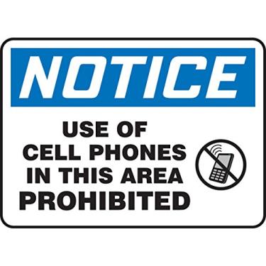 Imagem de Accuform Placa de segurança "Aluma-Lite™ para uso de telefones celulares nesta área proibida", 25,4 x 35,5 cm (MRFQ804XL)