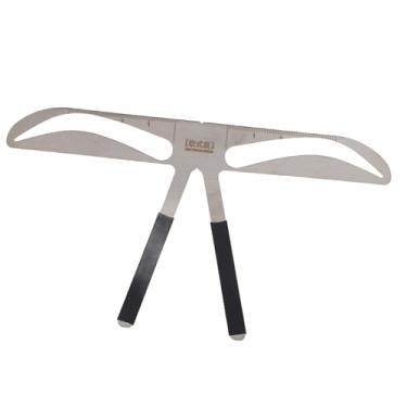 Imagem de Régua de Medição de Sobrancelha para Modelagem de Sobrancelha Clássica, Padrão, Estilo Europeu e Akinami Em Todos Os Tipos de Rosto Com Caixa Preta (Sobrancelhas arqueadas)