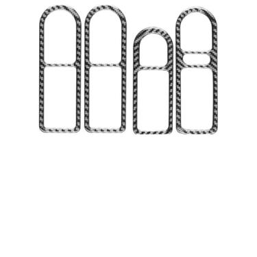 Imagem de IKUESM Compatível com VW Golf 4 Jetta Bora MK4 R32 GTI 1999-2004 Acessórios Interior de fibra de carbono Maçaneta da porta do carro Tampa decorativa da moldura(BLACK B)