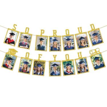 Imagem de Banner fotográfico So Proud of You, decorações de graduação, aula de 2025, artigos de festa - Congrats Grad 2025, banner de imagem de formatura para enfermeira, médico, advogado, ensino médio,