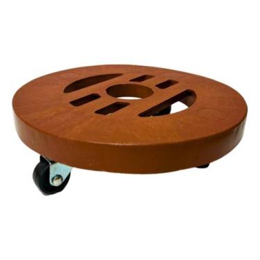 Imagem de Suporte Para Vaso de Planta com Rodinhas Preta 30cm - NEWTEC, Terracot