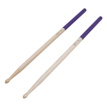 Imagem de Baquetas 5A, 3 pares de baquetas de madeira de bordo, baquetas profissionais com ponta de madeira 5A, baqueta clássica 5A com cabo antiderrapante e ponta oval