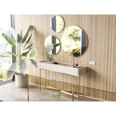 Imagem de Kit 3 Espelhos Decorativos Redondos de 19 a 59cm para Decoração, Casa, Banheiro, Sala, Maquiagem (49/44/39cm)