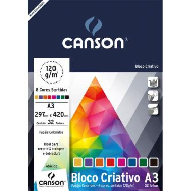 Imagem de Bloco Colorido Criativo Cards Canson 120/m² A3 297 x 420 mm com 32 Fol