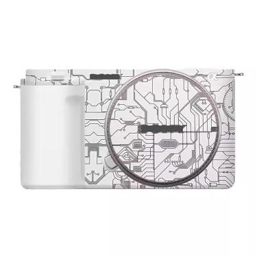 Imagem de Adesivo de capa de câmera branca para Sony ZV-E10 Película protetora antiarranhões Decoração protetora (couro branco + branco circuito)