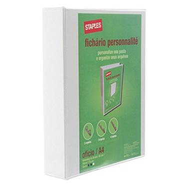 Imagem de Fichário Personalizável Ofício Lombo 6cm com 4 Argolas Staples® Branco
