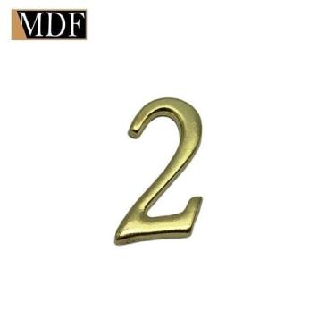 Imagem de Kit 5 Números para Artesanato Apliques 2,22 X 2,56cm  Zamac Dourado - 