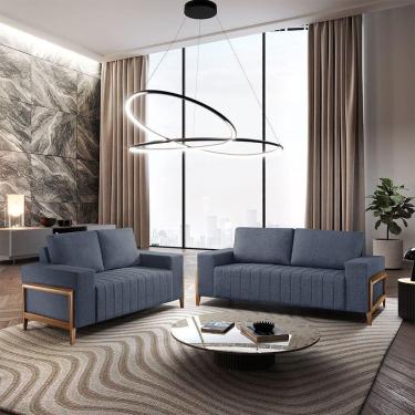 Imagem de Sofá 2x3 Lugares Verona Meu Sofá Online A259 Linho Azul