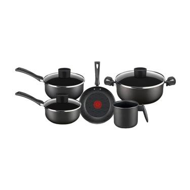 Imagem de Conjunto de Panelas Antiaderente Rochedo Pratic Cinza 5 Peças