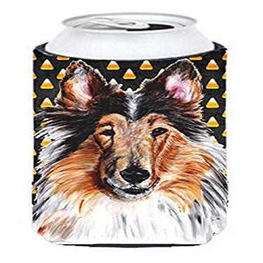 Imagem de Caroline's Treasures SC9646TBC Collie Candy Corn Halloween Tall Boy Hugger Can Cooler Sleeve Hugger Lavável à Máquina Manga de Bebida Hugger Dobrável Isolador Isolante Suporte Isolado para Bebidas