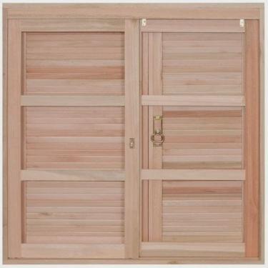 Imagem de Janela de Madeira Veneziana 100x100cm Com Caixilho 12cm ewk 210 Rondosul